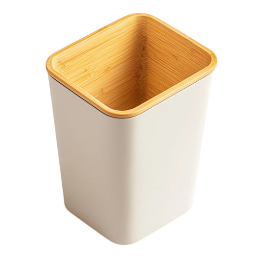 Stafy Professional Waste Basket - Natural Bamboo Lining - Professional Grade Decorative Trash Can - Sustainable Minerals - Heritage Series for Bedroom & Office